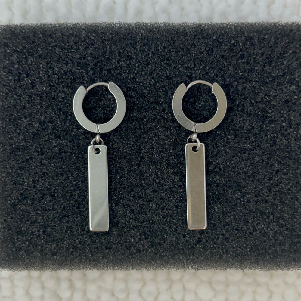 Geometric Rectangle Dangle Drop Earrings for Men Women